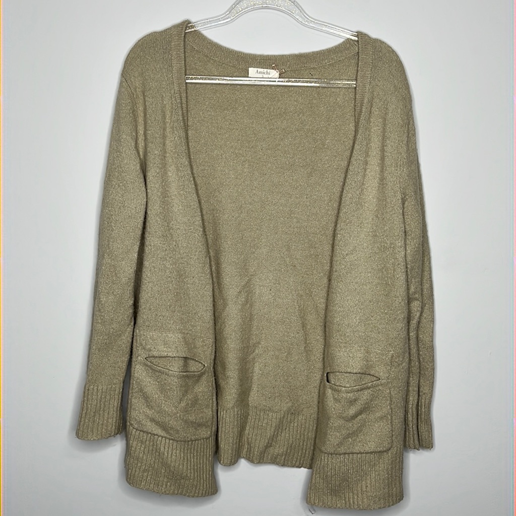 Amichi Tan Cardigan With Pockets